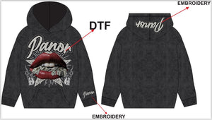PANOR DTF EMBROIDERED CROPPED HOODIE  (450GSM)